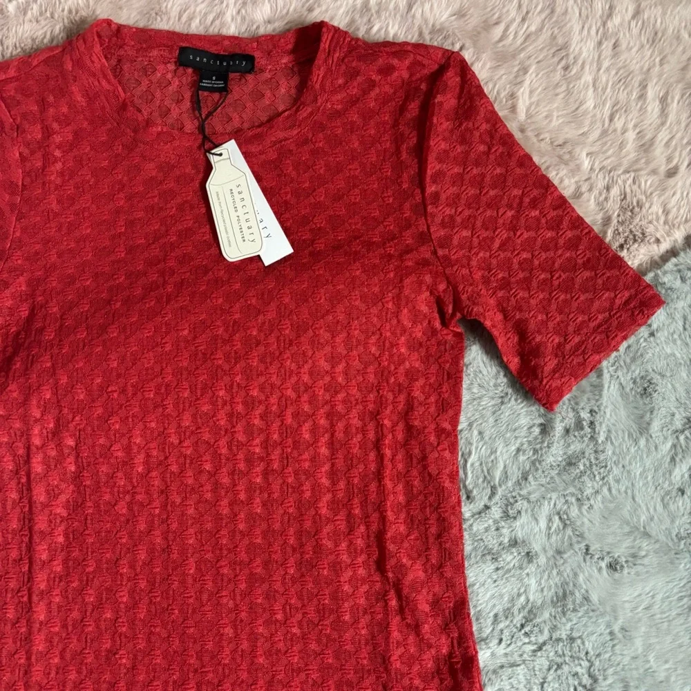 Sanctuary orange sheer short sleeve top